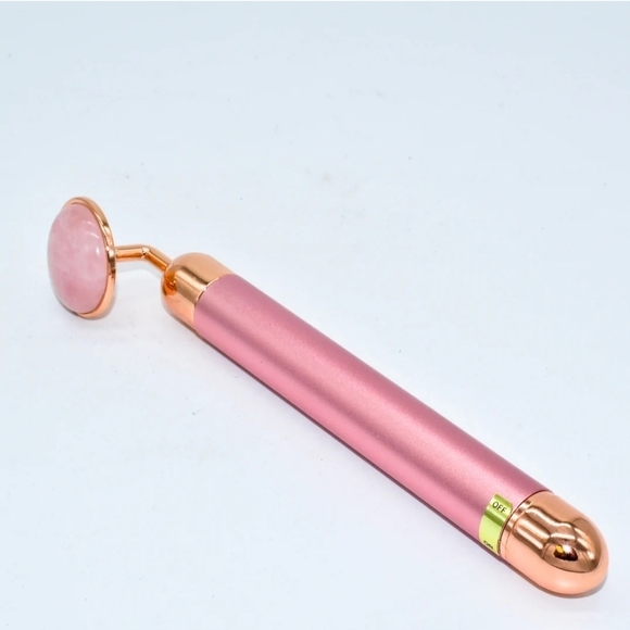 Rose Quartz Vibrating Face Roller Phoenix Luxe + Willow Facial Massager Skincare - Picture 4 of 15